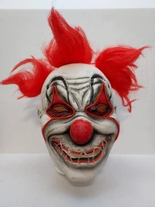 Krazy Clown Mask Halloween Cosplay Creepy Evil Red Adult Teen Crazy Untested - Picture 1 of 9