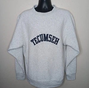 VTG 90s Tecumseh College Indians XL Sweatshirt Gray Soffe Super Sweats Hvwt USA - Picture 1 of 9