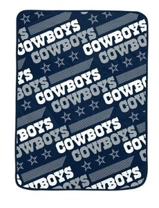 PGS NFL Dallas Cowboys Slanted Half Wordmark Ultra Soft Throw Blanket 50x70 - Picture 1 of 1