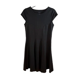 Abito Toupy Paris Maureen Ponte in maglia manica ad aletta linea ad A nero donna S - Foto 1 di 5