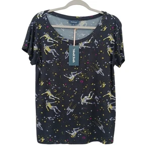 ModCloth Space Astronaut Print Short Sleeve T Shirt Womens Size Medium NWT - Picture 1 of 9