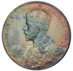Großbritannien - 1911 George V - Specimen Silver Coronation Medal - PCGS SP65 - Bild 1 von 5