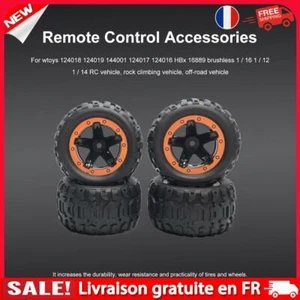 fr Pneus en caoutchouc pour voiture RC 1/16 1/14 1/12 144001 124018 16889 (Orang - Photo 1/12