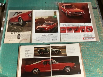 1966 Shelby Cobra Mustang GT 350/ 500 Fastback Car Ford *Original* Lot of 5 ad - Image 1 of 4