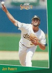 #396 OAKLAND ATHLETICS # JEFF PARRETT - RP # BASEBALL CARD SCORE SELECT MLB 1992 - Bild 1 von 2