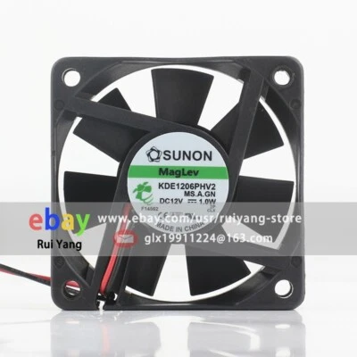 KDE1206PHV2 DC12V 0.08A 1.0W 6015 60x60x15mm 2-Wire Axial Original Cooling Fan - Image 1 of 4