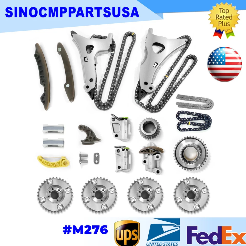 Kit de cadena de distribución + árbol de levas para M276 Mercedes-Benz E350 E400 S500 3,0 L 3,5 L V6 Foto 1 de 1