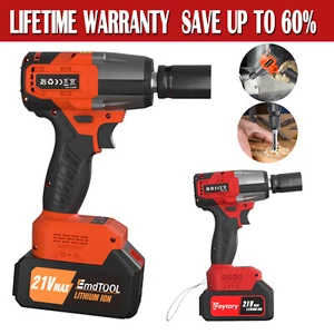 Cordless Impact Wrench Drill Driver Car Repair Wheel Nut Gun Set+Battery+Charger - Picture 1 of 17