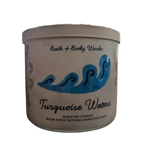 Bath & Body Works TURQUOISE WATERS 3-Wick Large Candle 2024 - Picture 1 of 4