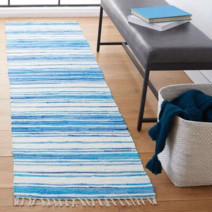Safavieh Rag Rug IVORY / BLUE 2'-3" X 9' Runner - RAR126B-29 - Picture 1 of 3