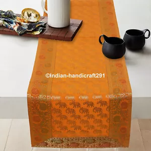 Indian Brocade Banarasi Wedding Decor Silk Runner Mandala Dining Table Runner - Picture 1 of 4