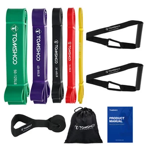TOMSHOO 5 Pack Resistance Band Set Exercise Bands for Working Out at Home Z3Z4 - Picture 1 of 12