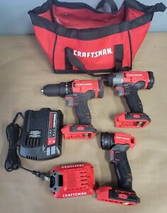 CRAFTSMAN V20 3-Tool 20-Volt Max Brushless Power Tool Combo Kit with Soft Case