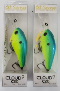 6th Sense CLOUD 9 C20-BTS Blue-Treuse Shad (Lot Of 2) - Picture 1 of 2
