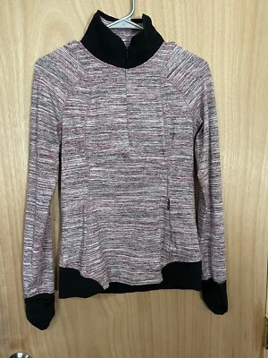 En muy buen estado Lululemon Runderful media cremallera tinte espacial camuflaje Berry Rumble multi/negro talla 6 Foto 1 de 3