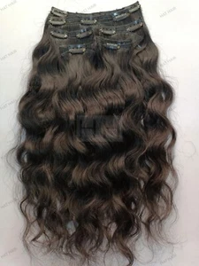 Clip Hair Extensions - Indian Raw Temple Human Hair Clip in Extensions - Picture 1 of 12