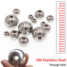 Dia 11mm ~ 60mm Solid 304 Stainless Steel Bead Through Hole Crafts Ball Sphere