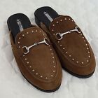 Musse & Cloud Brown Suede Leather Horsebit Mules Loafers Size 40 9