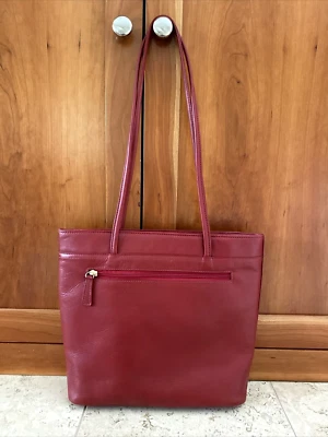 Bolso de hombro de cuero italiano rojo SCULLY H501 NUEVO Foto 1 de 4