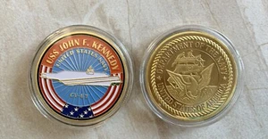 Moneta sfida USS JOHN F. KENNEDY CV-67 USN-US NAVY 40mm nuova - Foto 1 di 1