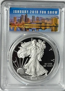 2018-W $1 Proof Silver Eagle PR70 FS PCGS First Strike FUN SHOW TAMPA 2018 - Picture 1 of 4