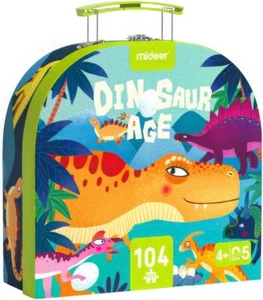 Mideer Limited Dinosaur Age 8”Suitcase Jigsaw Puzzle 104pc Preschool Educational - Picture 1 of 3