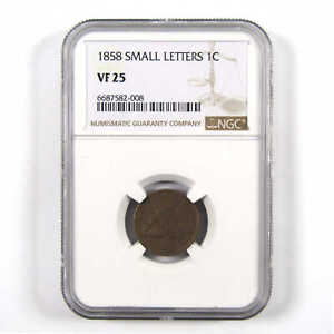 1858 Small Letters Flying Eagle 1c VF25 NGC Copper-Nickel SKU:I9459