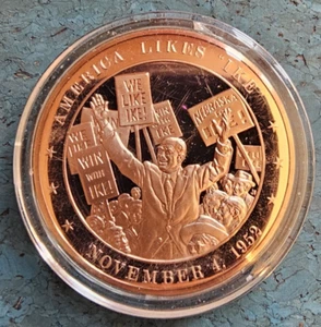 1952 America Likes Ike Coin in Case - Picture 1 of 2