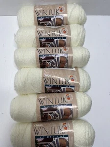 Neu Posten 6 Knäuel Prestige Wintuk Garn cremeweiß 4-fädig Acryl 3,5 Oz Vintage - Bild 1 von 5
