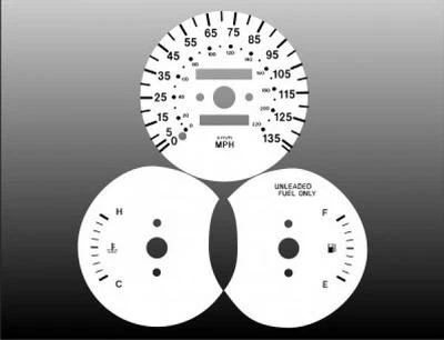 Kit de medidor de cara blanca para cuadro de instrumentos de tablero sin tacómetro Kia Sephia 1998-2000 Foto 1 de 4