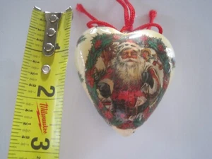 Santa Heart Vintage Ornament - Picture 1 of 4