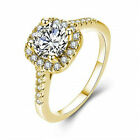 Womens Gold White Zircon Wedding Jewelry Bridal Anniversary Gift Ring Size 9