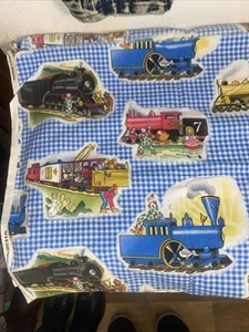 Train fabric "The Little Engine That Could 2005 by Springs Industries 68Lx44W - Picture 1 of 5