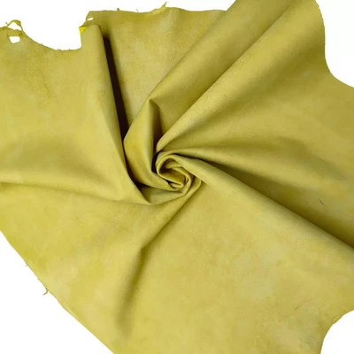 Yellow Suede Lambskin Pure 100% Real leather Hide soft skin 6 Sq. Ft+ - Image 1 of 4