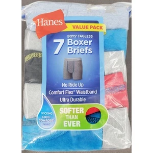 Hanes Boys Size Medium Comfort Flex Fit Cool Comfort Tagless Boxer Briefs 7 Pack - Picture 1 of 4
