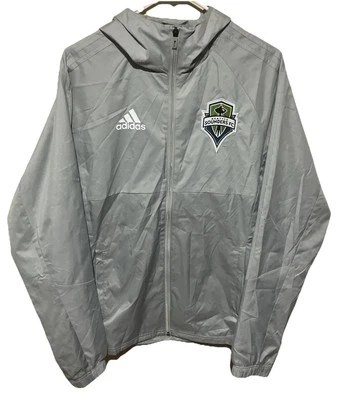 Adidas Seattle Sounders FC XBOX Mens Small Vented Windbreaker Hoodie Jacket - Image 1 of 4