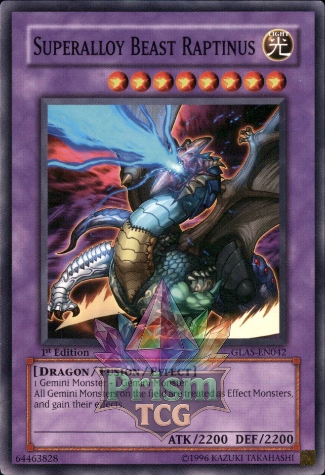 1st Ed Superalloy Beast Raptinus GLAS-EN042 Yugioh - Image 1 of 1
