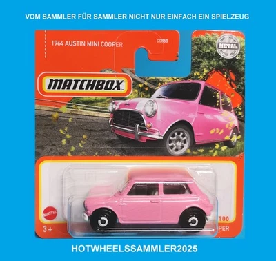 MATCHBOX "1964 AUSTIN MINI COOPER" FARBE ROSA OVP UNGEÖFFNET ANSEHEN! - Bild 1 von 2