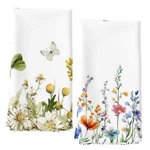 Juego de 2 toallas de cocina florales Spring Butterfly, 18x26 pulgadas - Imagen 1 de 6