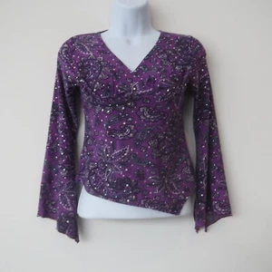 No Boundaries Girls Blouse Size 7 / 8 Purple Boho Festival Witchy Whimsigoth - Picture 1 of 8