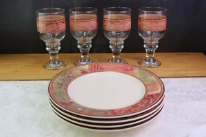 Pfaltzgraff HOLIDAY SPICE Autumn Christmas Dinner Plate &/or Glass Goblet - Picture 1 of 9