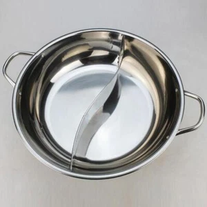 Stainless Steel Hot Pot Dual Site Double Ear Festival Cookware Easy to Clean - Picture 1 of 15