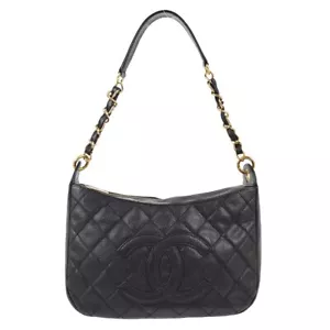 Chanel Black Caviar Skin Hobo Handbag XX00360 - Picture 1 of 8
