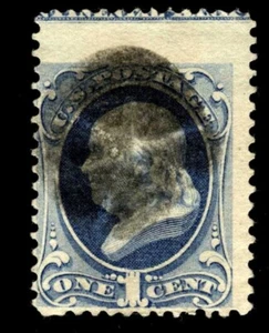 PSE CERT - #182 1c Franklin - used - w/IMPRINT CAPTURE @ TOP - Picture 1 of 2