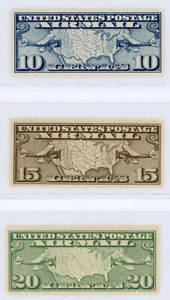 US Scott #C7-C9 Map & Planes | Mint NH | VF/XF Very Extra Fine - Picture 1 of 2