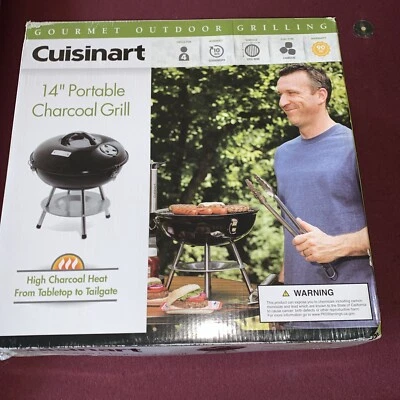 Cuisinart CCG-190 Portable Charcoal Grill, 14-Inch, Black New  - Image 1 of 2