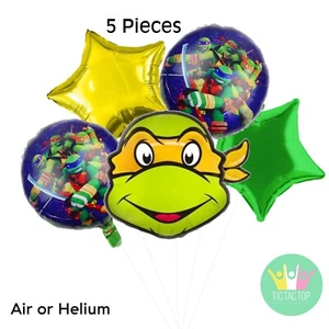 5pcs TMNT Teenage Mutant Ninja Turtles FOIL HELIUM Balloon Party. Lolly Bag Cake - Picture 1 of 3