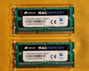 Corsair MACMEMORY 8GB (2 x 4GB) DDR3-1066 Laptop RAM MEMORY CMSA8GX3M2A1066C7 - Picture 1 of 4