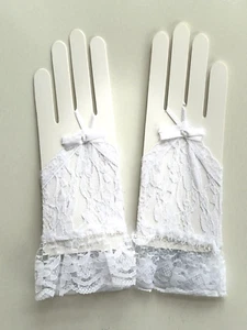 Bridal Prom Gloves Women Wedding Evening Party Fingerless Lace Short Wrist Glove - Picture 1 of 8