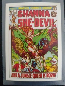 MARVEL SUPERHEROES 1984 CUBIERTA TARJETA COLECCIONABLE • SHANNA THE SHE-DEVIL - Imagen 1 de 2